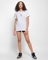 Shop Women's White No Fear Club Graphic Printed Boyfriend T-shirt-Full