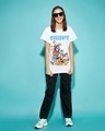 Shop Women's White No Time For Bullshit Graphic Printed Boyfriend T-shirt-Full