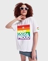 Shop Women's White Out Loud & Proud Graphic Printed Oversized T-shirt-Front