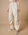 Shop Women's Off White Oversized Plus Size Parachute Pants-Front