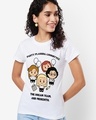 Shop Women's White Party Planning Committee Graphic Printed T-shirt-Front