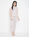 Shop Women's White Paw-Fect AOP Shirt & Pyjamas Set-Front