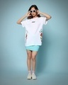 Shop Women's White Peeking Army Graphic Printed Boyfriend T-shirt-Full