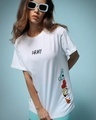 Shop Women's White Peeking Army Graphic Printed Boyfriend T-shirt-Front