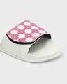 Shop Women's White Petals Printed Velcro Sliders
