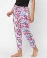 Shop Women's White & Pink All Over Printed Cotton Lounge Pants-Full