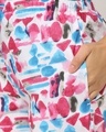 Shop Women's White & Pink All Over Printed Cotton Lounge Pants