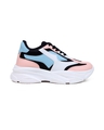 Shop Women's White & Pink Color Block Sneakers-Full