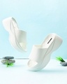 Shop Women's White Platform Sliders-Front