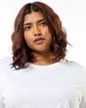Shop Women's White Plus Size T-shirt-Full