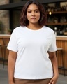 Shop Women's White Plus Size T-shirt-Front