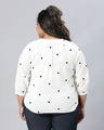 Shop Women's White Polka Printed Plus Size Top-Design