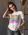 Shop Women's White Pride Pride Pride Typography T-shirt-Front