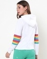 Shop Women's White Pride Stripe Hoodie Sweatshirt-Full