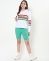 Shop Women's White Pride Stripe Hoodie Sweatshirt