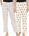 Shop Pack of 2 Women's White Printed Pyjamas-Front