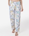 Shop Women's White All Over Printed Pyjamas-Front
