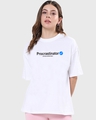 Shop Women's White Procrastinator Typography Oversized T-shirt-Front