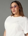 Shop Women's White Promo Graphic Printed Plus Size Boyfriend T-shirt