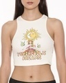Shop Women's White Psychedelic Dreams Printed Crop Tank Top
