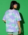 Shop Women's White & Purple Camouflage Printed Oversized Plus Size T-shirt-Full