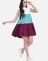 Shop Women's White & Purple Color Block Dress-Full