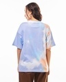 Shop Women's White & Purple Tie & Dye Oversized T-shirt-Full