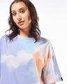 Shop Women's White & Purple Tie & Dye Oversized T-shirt