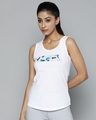 Shop Women's White Rebel Typography Slim Fit T-shirt-Front