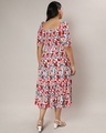 Shop Women's White & Red All Over Floral Printed Oversized Plus Size Dress-Design