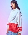 Shop Women's White & Red Color Block Oversized Windcheater Jacket-Design