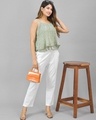 Shop Women's White Relaxed Fit Casual Pants-Design