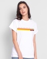 Shop Women's White Road Trippin Graphic Printed Boyfriend T-shirt-Front