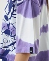 Shop Women's White & Purple Graphic Printed Oversized Short Top