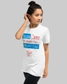 Shop Women's White Sheldon Cooper Typography Loose Fit T-shirt-Full
