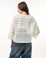 Shop Women's Off White Oversized Crochet Short Top-Design