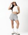 Shop Women's Grey Oversized Shorts-Full