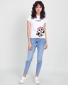 Shop Women's White Skater Panda Graphic Printed T-shirt-Design