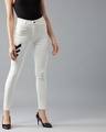Shop Women's White Skinny Fit Denim Jeans-Front