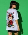 Shop Women's White Skool Graphic Printed Oversized T-shirt-Front