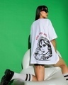 Shop Women's White Slay Graphic Printed Oversized T-shirt-Front