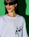 Shop Women's White Slay Graphic Printed Oversized T-shirt