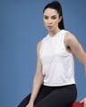 Shop Women's White Slim Fit Short Top-Front