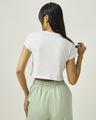 Shop Women's White Slim Fit Short Top-Design