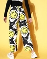 Shop Women's White Smiley Graphic Printed Trousers-Design