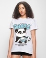 Shop Women's White Snacking Graphic Printed Boyfriend T-shirt-Front