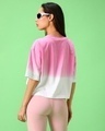 Shop Women's Pink & White Snoopy dog Ombre Oversized Short Top-Design