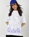 Shop Women's White Special Graphic Printed Oversized T-shirt-Front