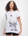 Shop Women's White Stay Weird Graphic Printed Boyfriend T-shirt-Front