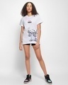 Shop Women's White Stay Weird Graphic Printed Boyfriend T-shirt-Full